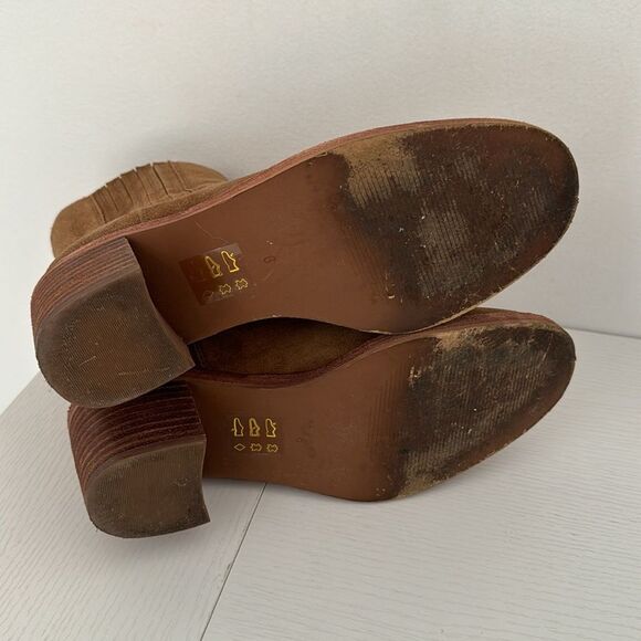 Madewell The Autumn High Chelsea Heeled Boot in Brown Suede Pecan Shell Size 6 - Picture 7 of 7